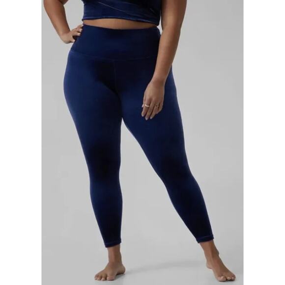 ATHLETA Elation Velvet Tights Yoga Studio Soft Dark Blue Scuro Size 2X Plus - Picture 4 of 12